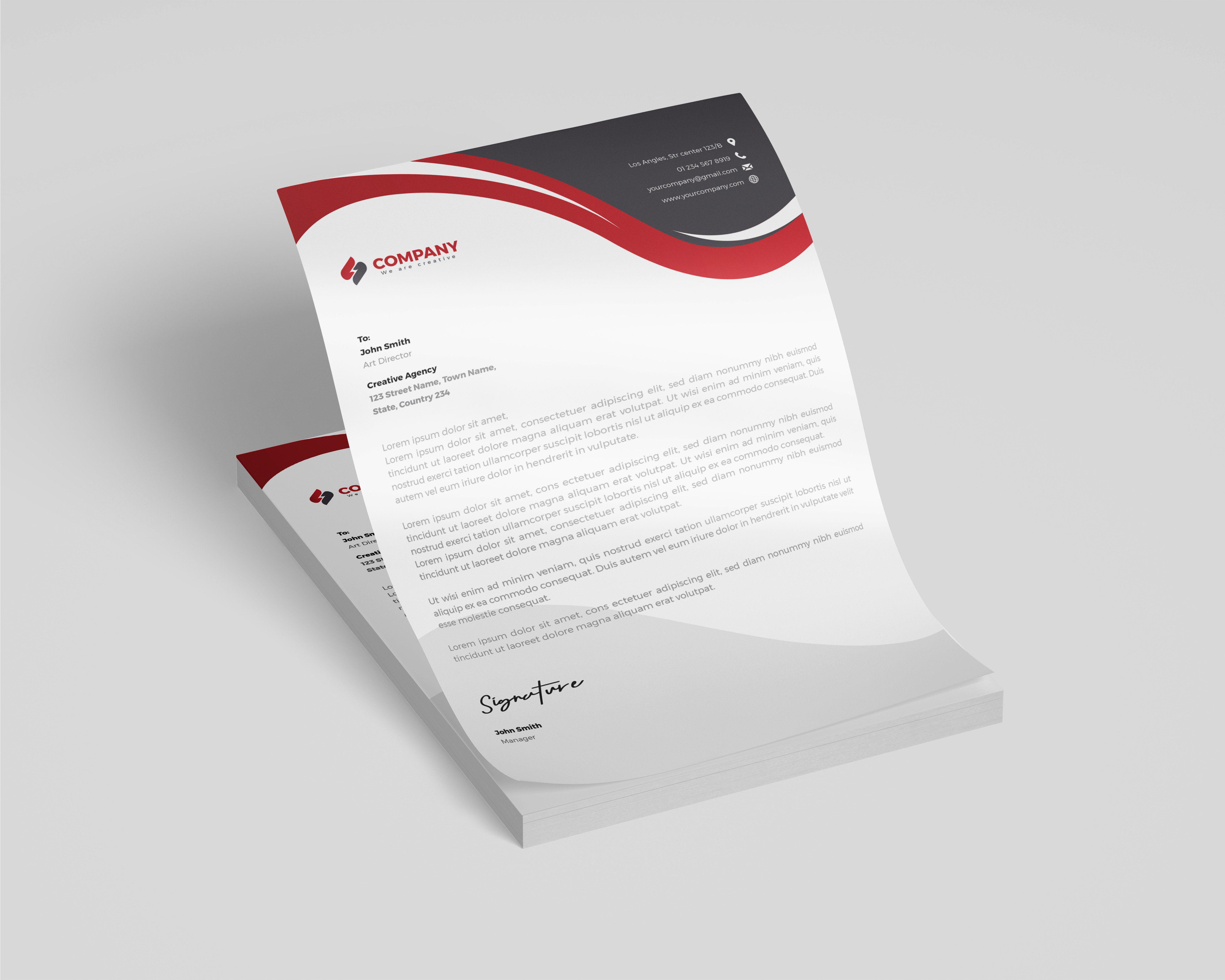 Stylish Letterhead Template branding corporate design elegant letterhead letterhead design letterhead template modern print template