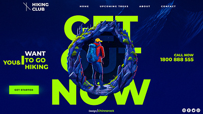 Hiking Concept Landing page design branding illustration ui vector website