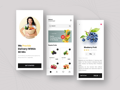 Fruits Marketplace App 😍 app design fruits illustration logo mobile ui ux