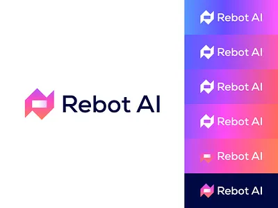 Rebot AI brand branding design graphic design illustration logo logo design minimal modern rebot ai ui