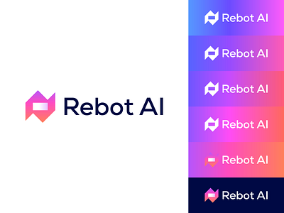 Rebot AI brand branding design graphic design illustration logo logo design minimal modern rebot ai ui