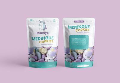 Mamiyo Meringue Cookies branding chips design fb graphic design illustration logo packaging design vector