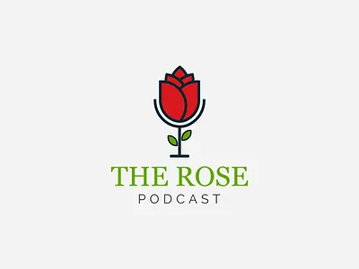 The rose podcast. Podcast with rose or flower logo app apps logo blooming roses branding cover design floral beauty gradient logo illustration logo logo design podcast rose colors roses video