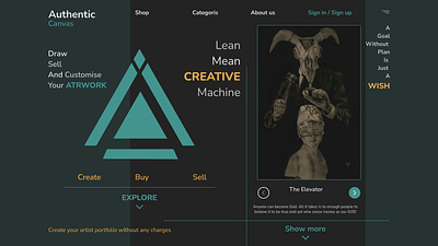 Authentic Canvas concept design figma graphic design home page landing page website