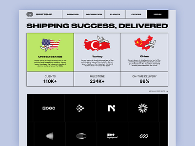 Website design for a shipping company company design graphic design landing landing page shipping ui uiux website