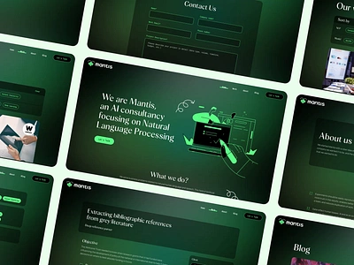 Mantis NLP Website Redesign and Hugo Development ai animation dark gatsby headless cms hugo illustration landing page natural language processing netlify next.js nlp nuxt.js ui vercel web development