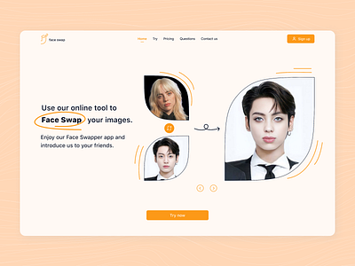 Face swapper branding design face face swapper online faceswaap faceswapper faceswapperonline graphic design ui ui design ux website