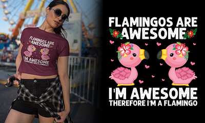 Flamingos T-shirt Design creative creative design creative graphics creative illustration custom tshirt design flamingos flamingos t shirt design graphic design illustration logo t shirt design