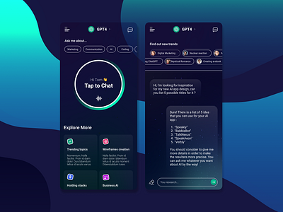 Speakly - AI chat Partner ai app app design chatbot chatgpt minimal mobile ui ui design ux design