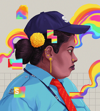 A portrait art bangalore design illustration metro portrait sajid security