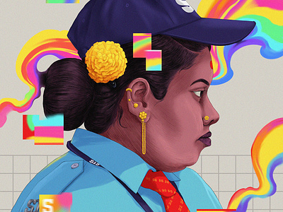A portrait art bangalore design illustration metro portrait sajid security