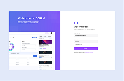 IceHrm - SignIn Page UI Design adobe xd branding design figma figma design hrm create account hrm design hrm login human resource managment design landingpage log in page login page design responsive design sign in page signin page design ui uiux user interface design ux website design