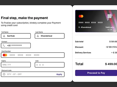 Credit card checkout dailyui design designinspiration prototyping typography ui uidesign