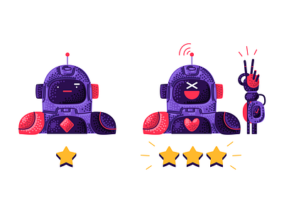 Robo character design illustration mobile app robot