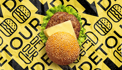 Detour - Fast Food Branding brand identity branding burger fast food food food branding hamburger logo logodesigner packaging design pattern restaurant smart logo