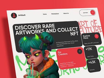 ArtVault - NFT Marketplace app branding daily ui design figma flat gaming graphic design interface marketplace mobile nft ui ux vector web