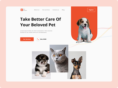 Pet Care Website dailyui design illustration typography ui ux
