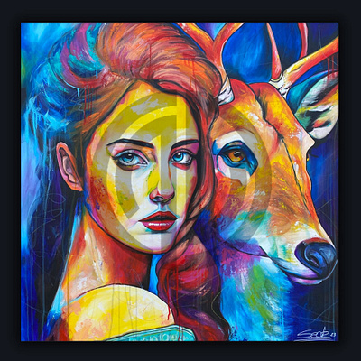 Paint Art Woman&Horse art freelance graphic design graphic designer illustration sendbox.com.tr stock images stok görseller vektörel indir woman