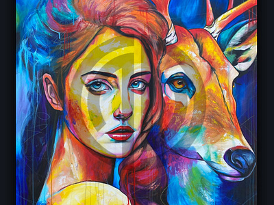 Paint Art Woman&Horse art freelance graphic design graphic designer illustration sendbox.com.tr stock images stok görseller vektörel indir woman