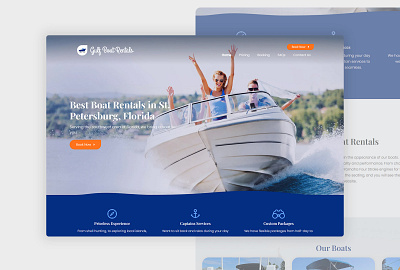 Boat Rental Website boat rental branding business website graphic design ui