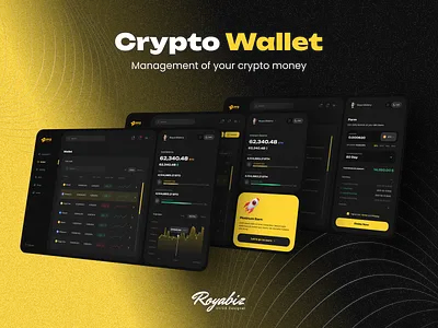 PYD - Crypto Wallet Web App admin panel app crypto crypto wallet web app cryptocurrency dark mode design figma royabiz ui uidesign user interface ux wallet web web app website xd