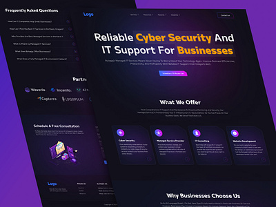 Cyber Security and IT Support for Businesses. animation crypto website cryptocurrency graphic design internet security website security