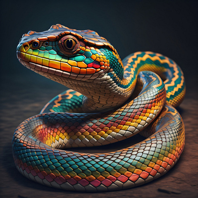 Snake in a Colorful and Vibrant Skin exotic creature