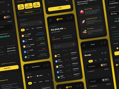 PYD - Crypto Wallet Web App - Mobile admin app ccrypto dashboard design figma graphic design mobile panel responsive ui uidesign ux wallet web app website xd yellow