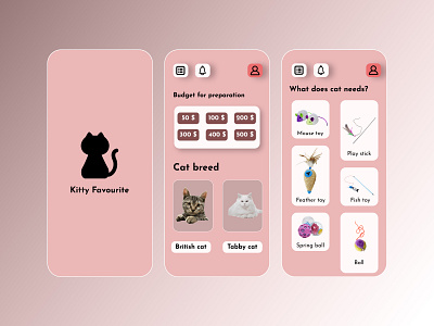 Cat Accessories Ordering App UI/UX Design 3d animation branding cat graphic design logo mobileapp mobileshopping motion graphics orderingap ui