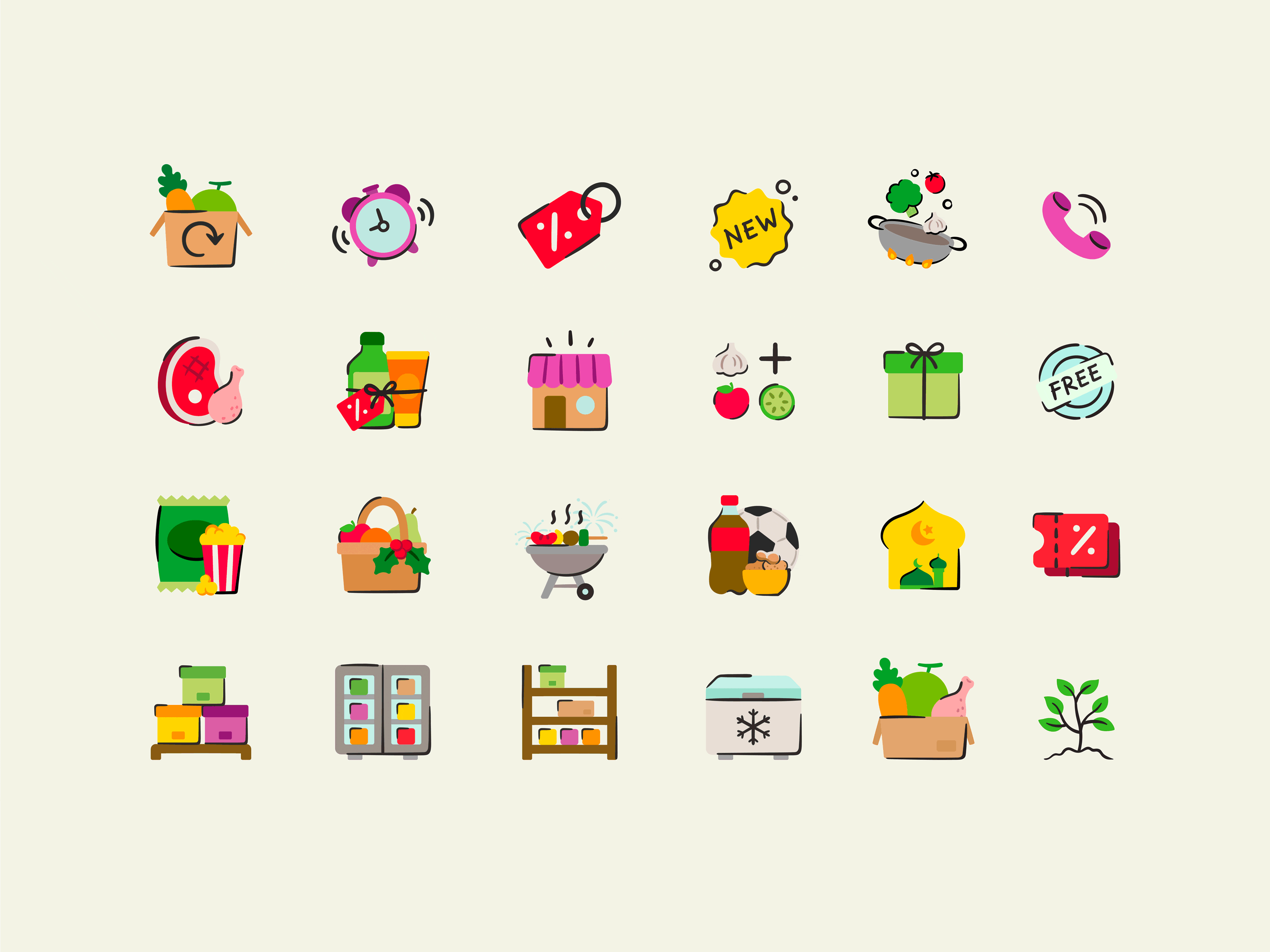 🥕🍈 Sayurbox Icon animation branding carrot cute design flat food fresh fruit grocery illustration melon minimal sayurbox ui vector vegetable