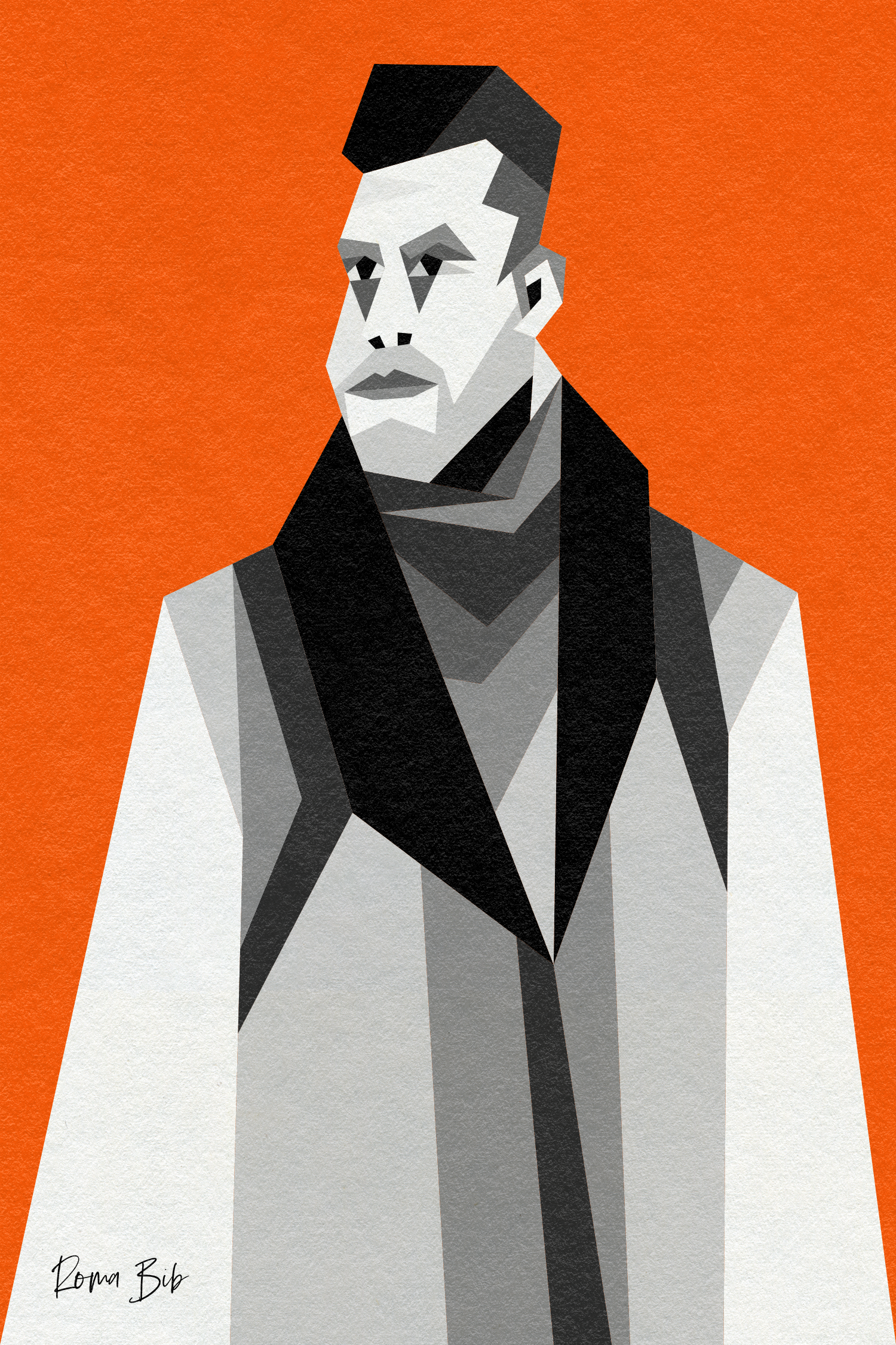 Rezan the Redshirt abstract art digital art geometric graphic design illustration portrait poster vector