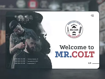 Barber shop website animation barber shop mobile salon ui ux website