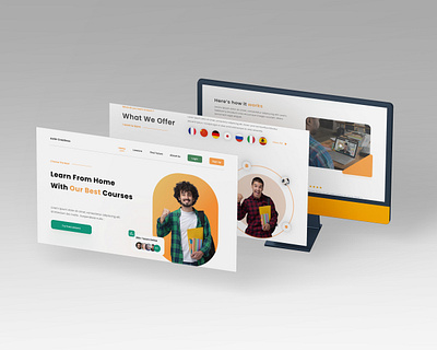 Course Website Design: Landing Page / Home Page UI course design home page landing page template ui web design web development website website design