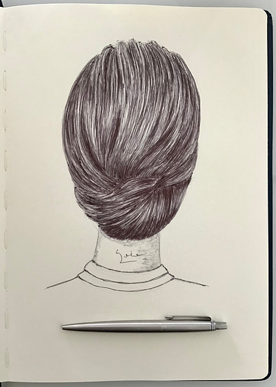Ballpen Hairstyle 💇🏻‍♀️ ballpen design drawing hair hairstyle illustration sketch