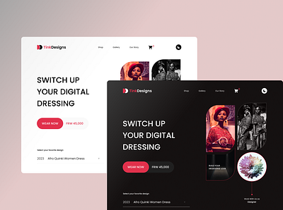 TinkDesigns Landing Page branding ecommerce fashipn graphic design landing minimalism ui