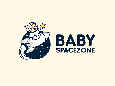 Baby Spacezone astronaut baby brand designer brand identity branding cute ecommerce fun logo logo designer mascot mascot logo planet playful logo rocket rocket logo space space logo spaceship stars