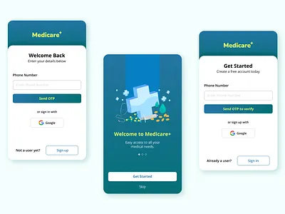 Sign up/Sign in UI design medical onboarding onboarding screen productdesign sign in sign up sign up screen ui uiux ux uxuidesign