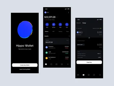 Web3 Wallet APP Design 3d in web3 crypto design digital product swap app ui wallet app