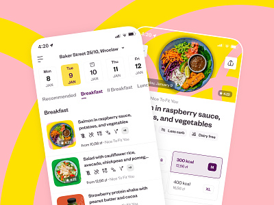 Jemmy - Tasty Menu & Cart app catering colors design ecommerce food interface ios list mobile product ui ux
