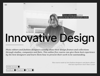 Fashion design minimal landing page design typography ui ux web design