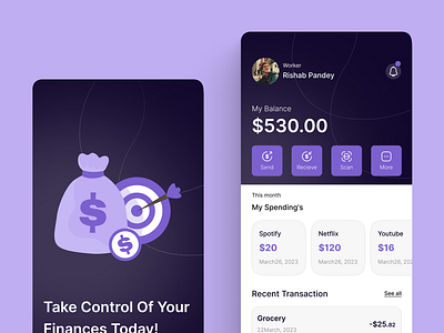 Finance Management App app ui appdesign appdesignui design figma hero page landing page mobileapp mobileui ui ui design uidesign uiux uiuxdesign website