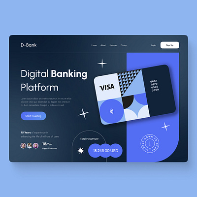 Digital Banking landing page design figma hero page landing page ui ui design uiux website