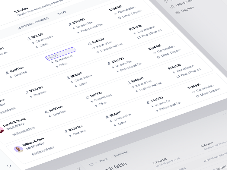 Run New Payroll - Payroll Table by Royal Parvej for WeCraft on Dribbble