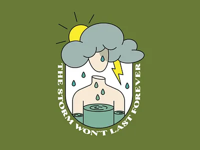 The Storm Won't Last Forever advise badge cloud emotions lightning rain sad storm sun weather