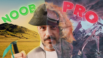"NOOB hiker vs PRO alpinist" thumbnail #photoshop #blender3d 3d art blender graphic design photoshop prevew thumbnail