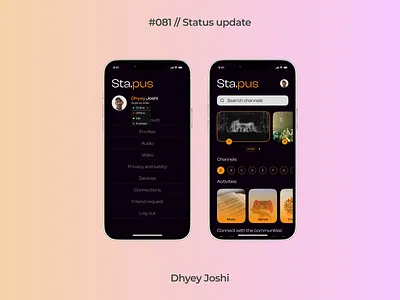 Day 081 - Status update 081 branding challenges community dailyui design figma illustration ios logo mobile statusupdate ui ux website