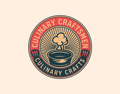 Culinary Craftsmen Cooking House Vintage Badge Logo badge badge design badge logo badges branding cheif logo cook cooking cooking channel cooking class cooking logo cooking time cooking vintage design farm badge logo illustration logo vintage cooking logo