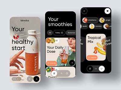 Kencko - Organic Blended Nutrition app app design design health lifestyle mobile nutrition organic smoothies uxdesign vegetable wellness