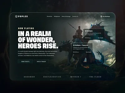 Cinema Booking Website cinema website fantasy figma graphic design minimal movie booking movie website ui web design