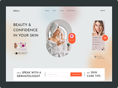 Skin care website dailyui design illustration typography ui ux